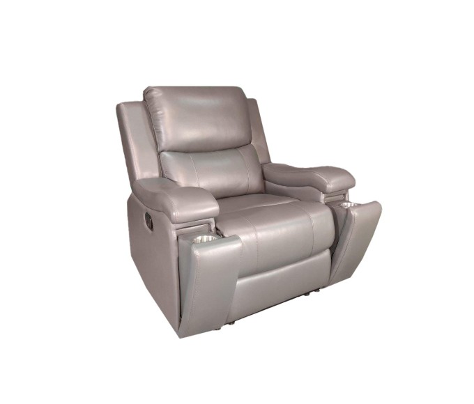 Manilla Grey Leather Gel Reclining Chair